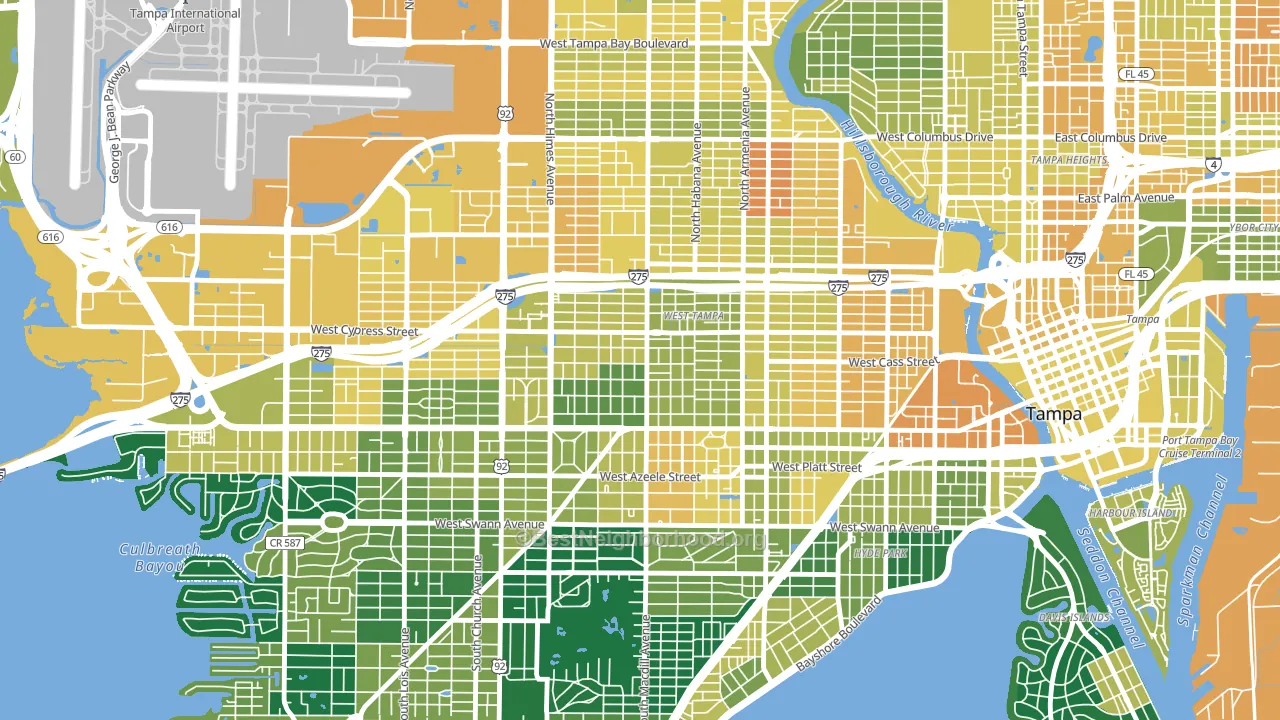 Oakford Park, Tampa, FL block-group voter-turnout map