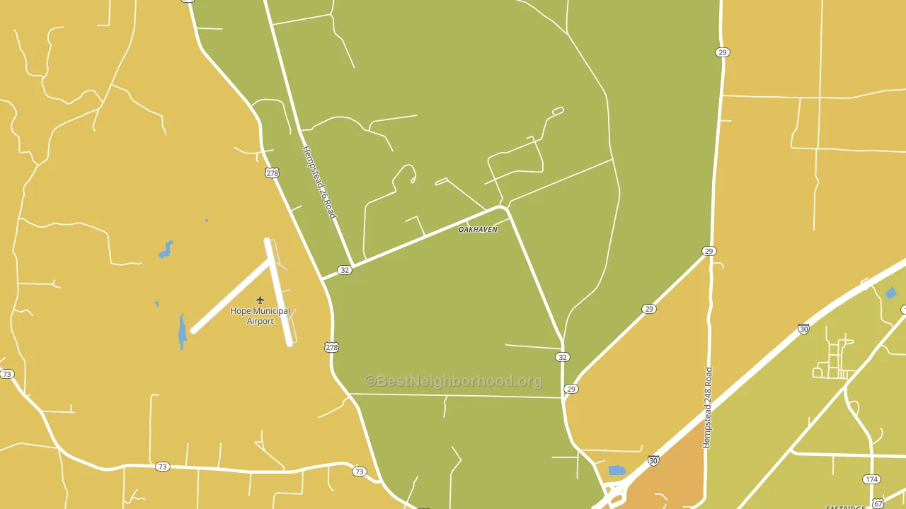 Oakhaven, AR block-group voter-turnout map