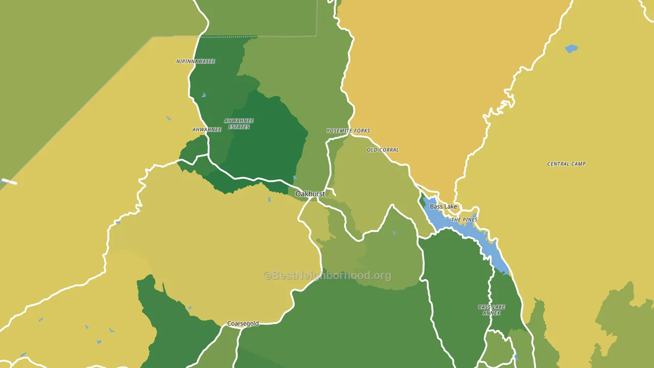 Oakhurst, CA block-group voter-turnout map