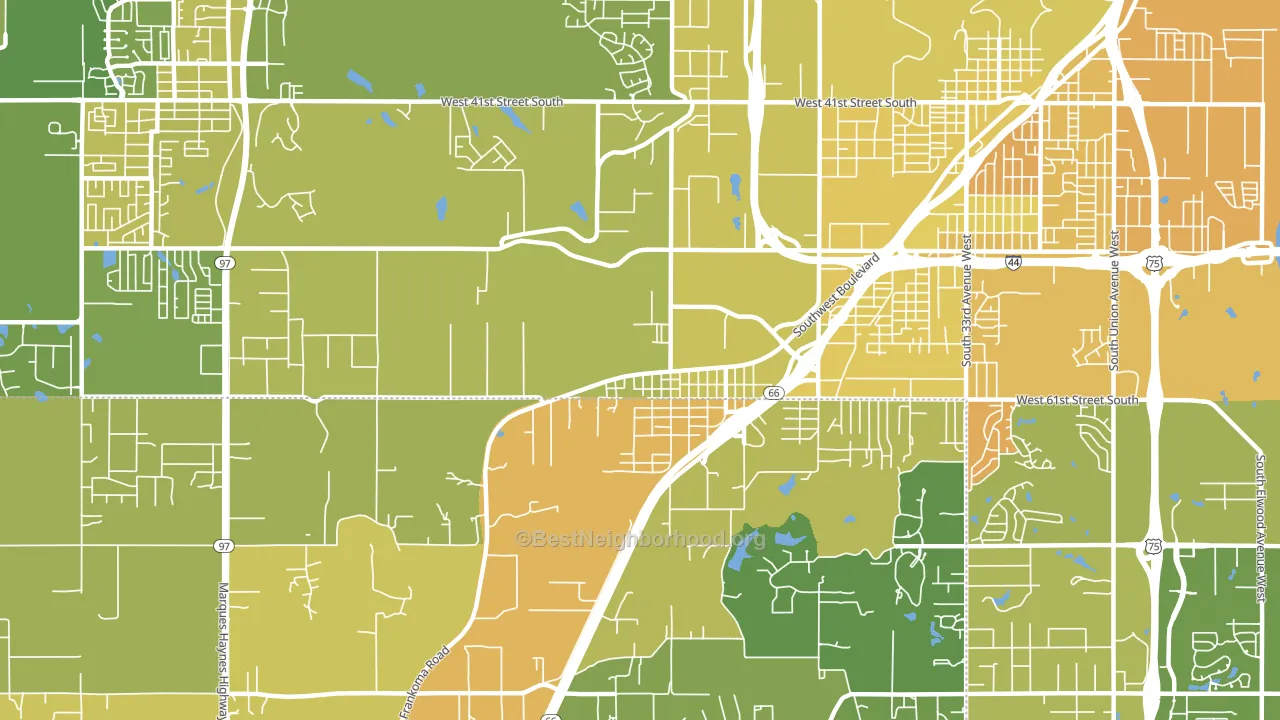 Oakhurst, OK block-group voter-turnout map