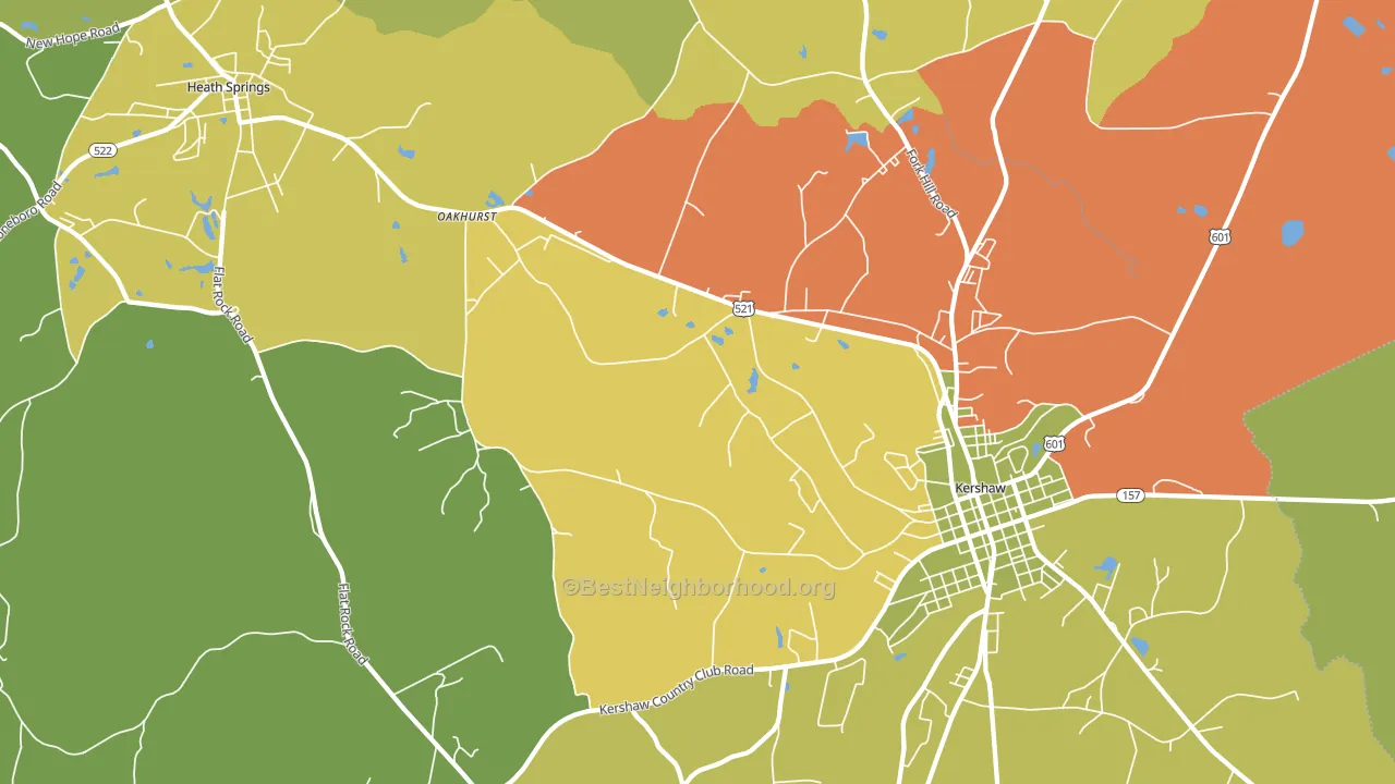 Oakhurst, SC block-group voter-turnout map