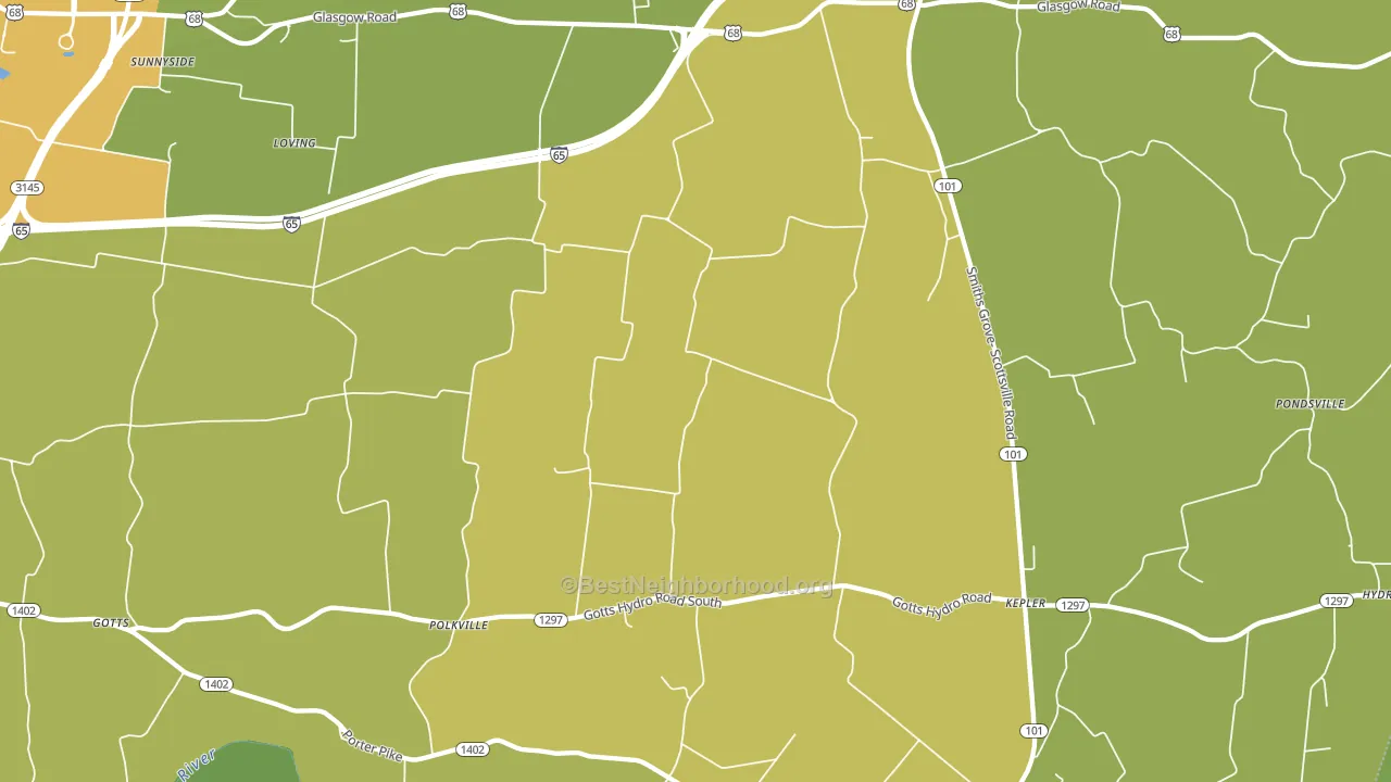 Oakland, KY block-group voter-turnout map