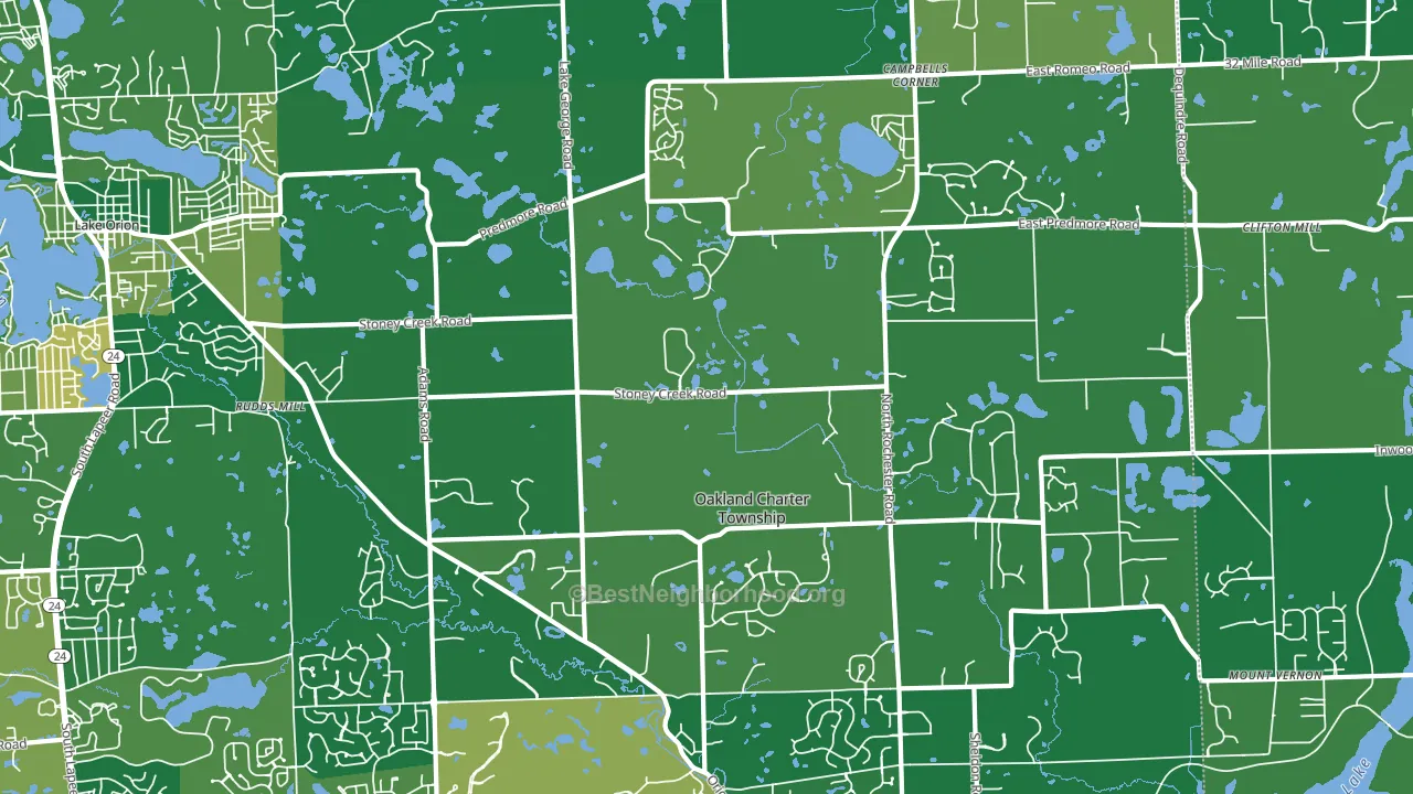 Oakland, MI block-group voter-turnout map