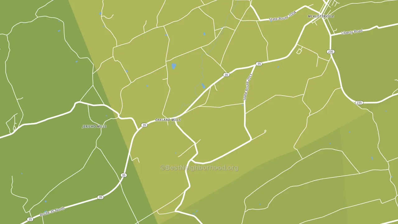 Oakland Mills, PA block-group voter-turnout map