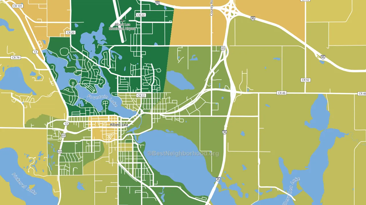 Oakland, MN block-group voter-turnout map