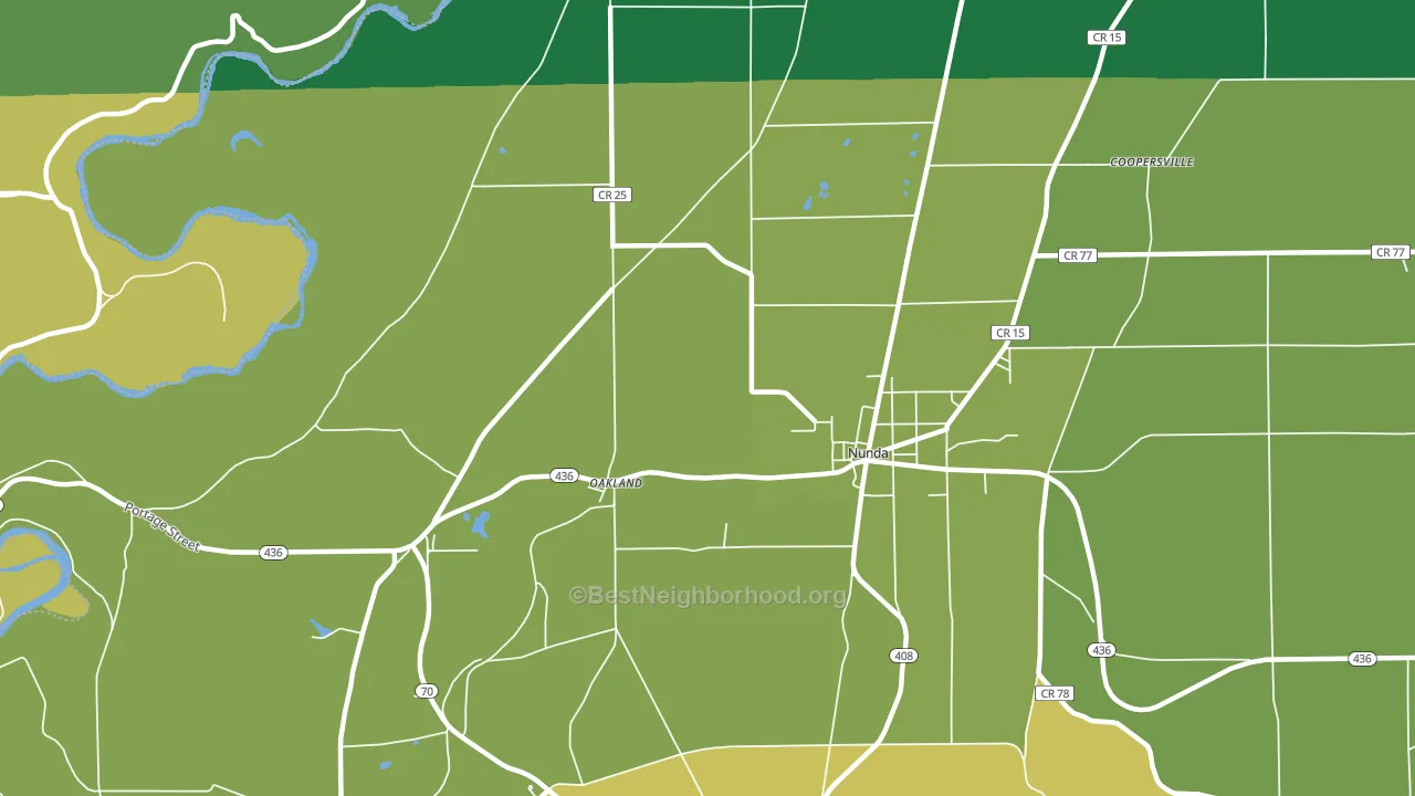 Oakland, NY block-group voter-turnout map