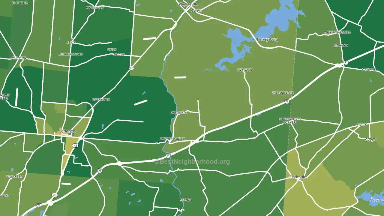 Oakland, OH block-group voter-turnout map
