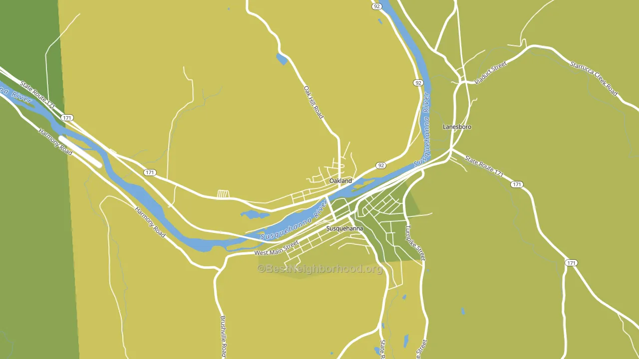 Oakland, PA block-group voter-turnout map