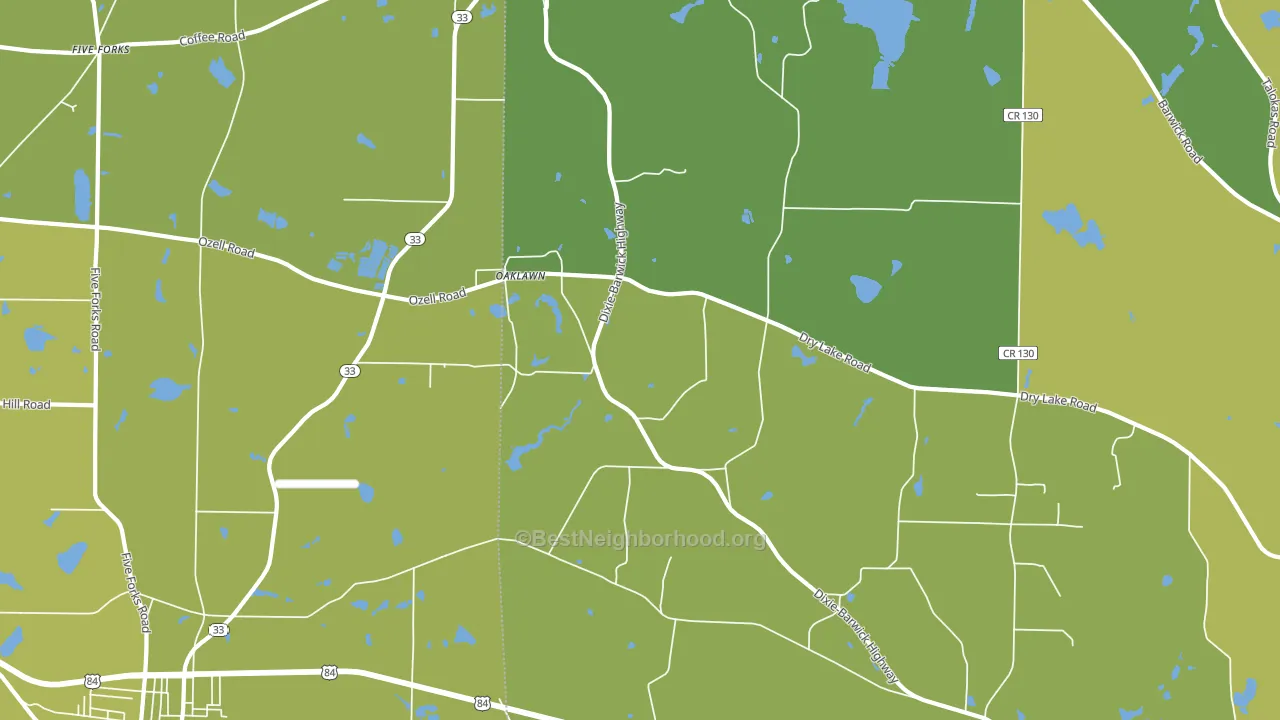 Oaklawn, GA block-group voter-turnout map