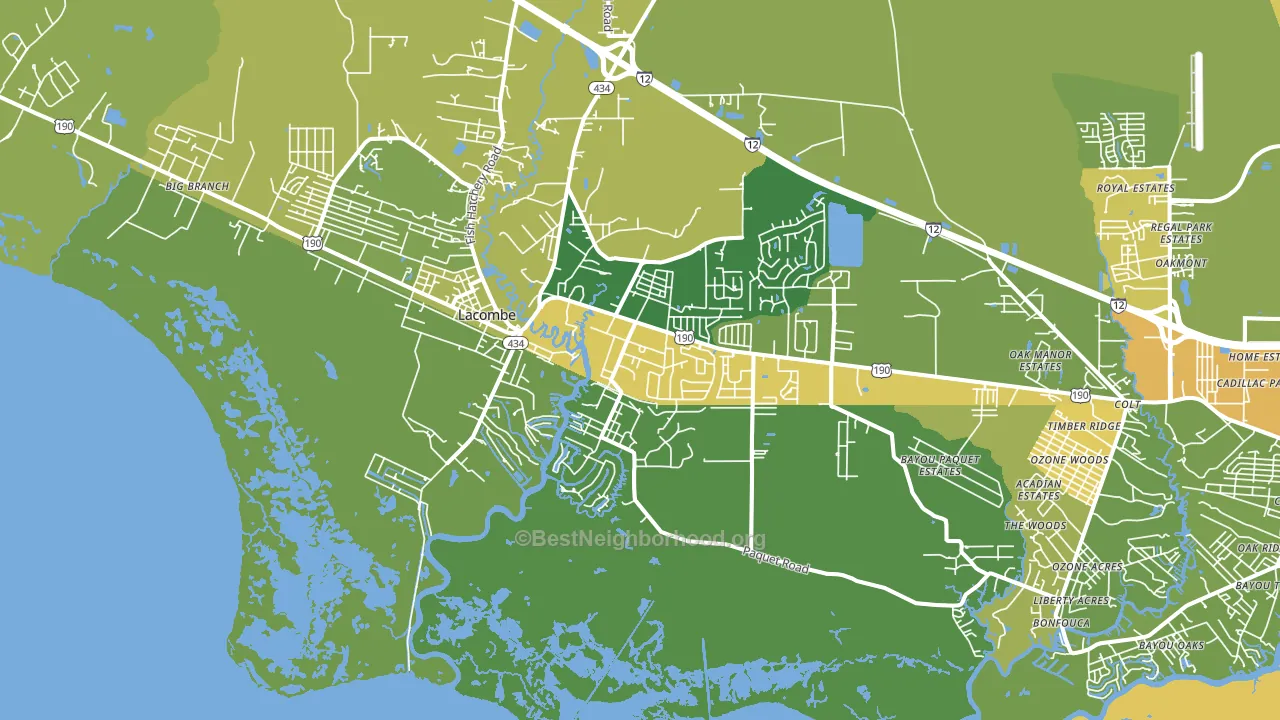 Oaklawn, LA block-group voter-turnout map