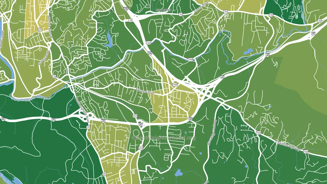 Oakley, Asheville, NC block-group voter-turnout map