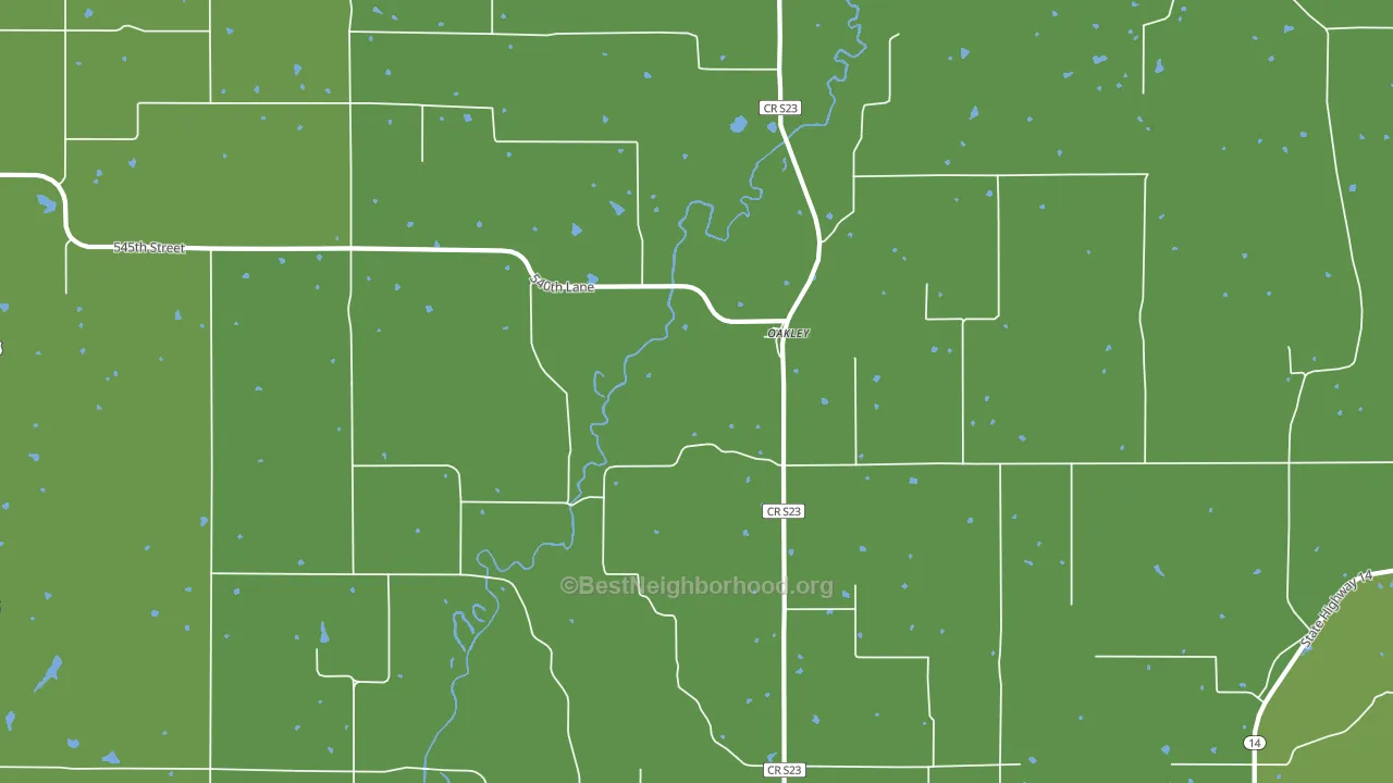 Oakley, IA block-group voter-turnout map