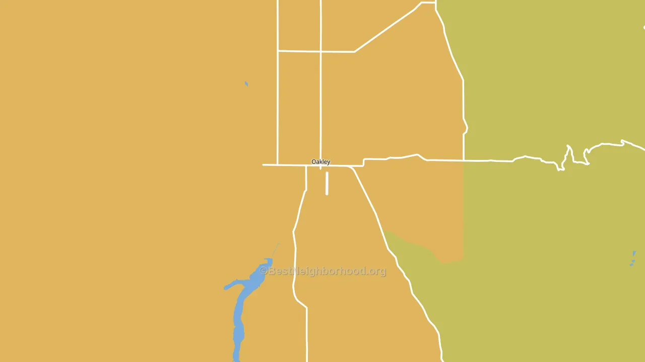 Oakley, ID block-group voter-turnout map
