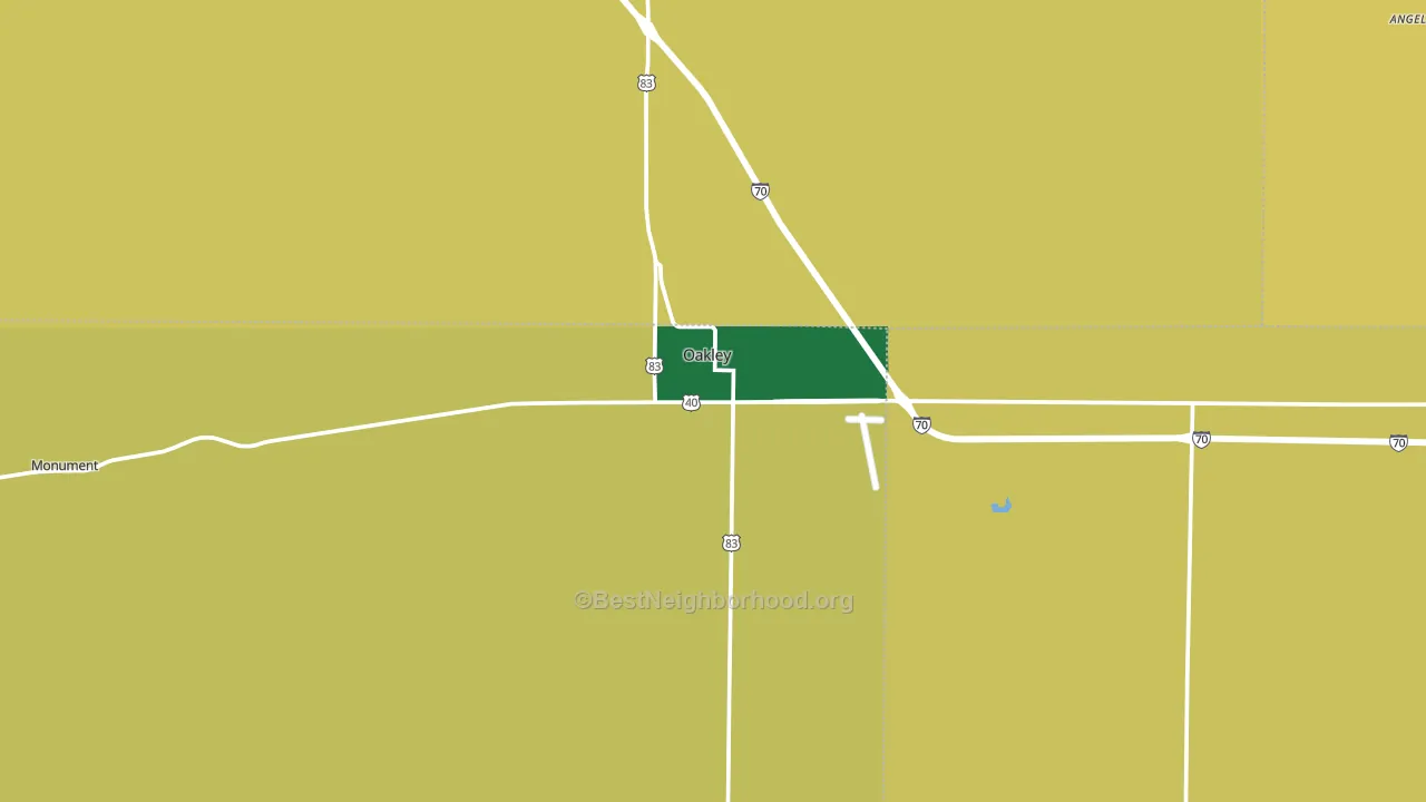 Oakley, KS block-group voter-turnout map