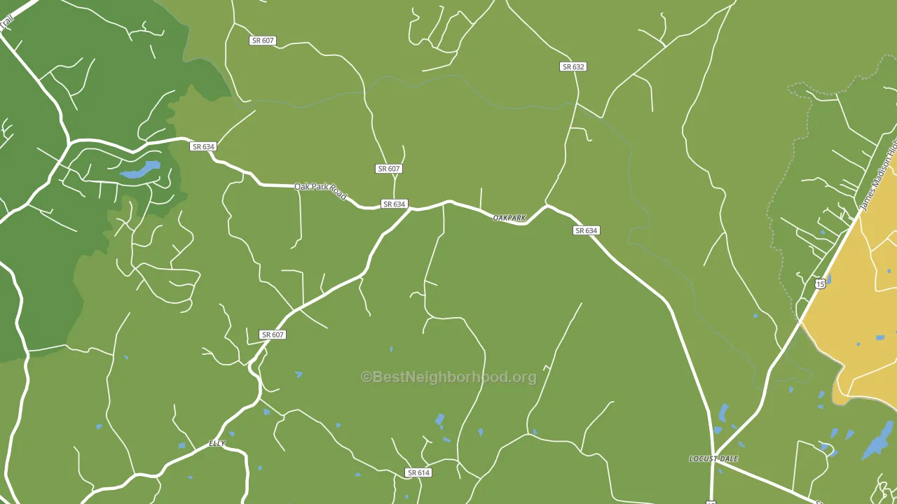 Oakpark, VA block-group voter-turnout map