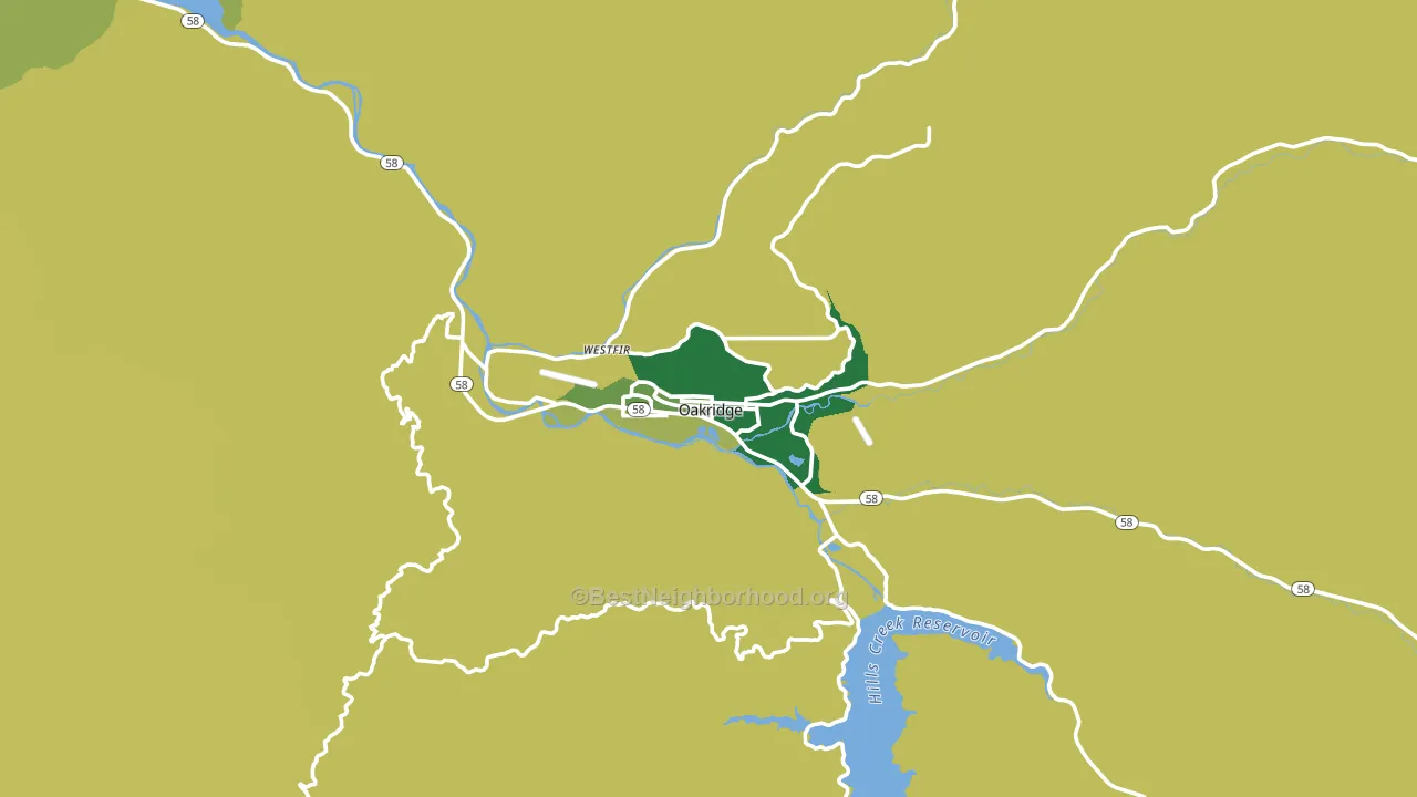 Oakridge, OR block-group voter-turnout map