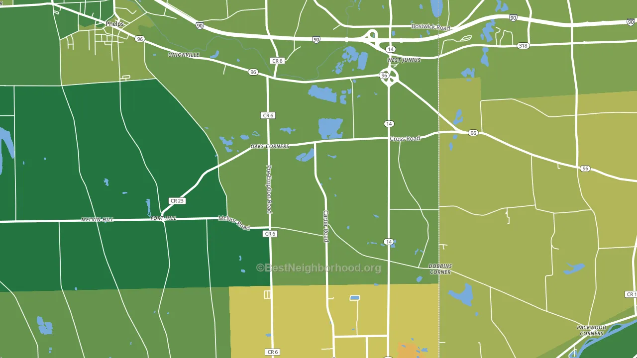 Oaks Corners, NY block-group voter-turnout map