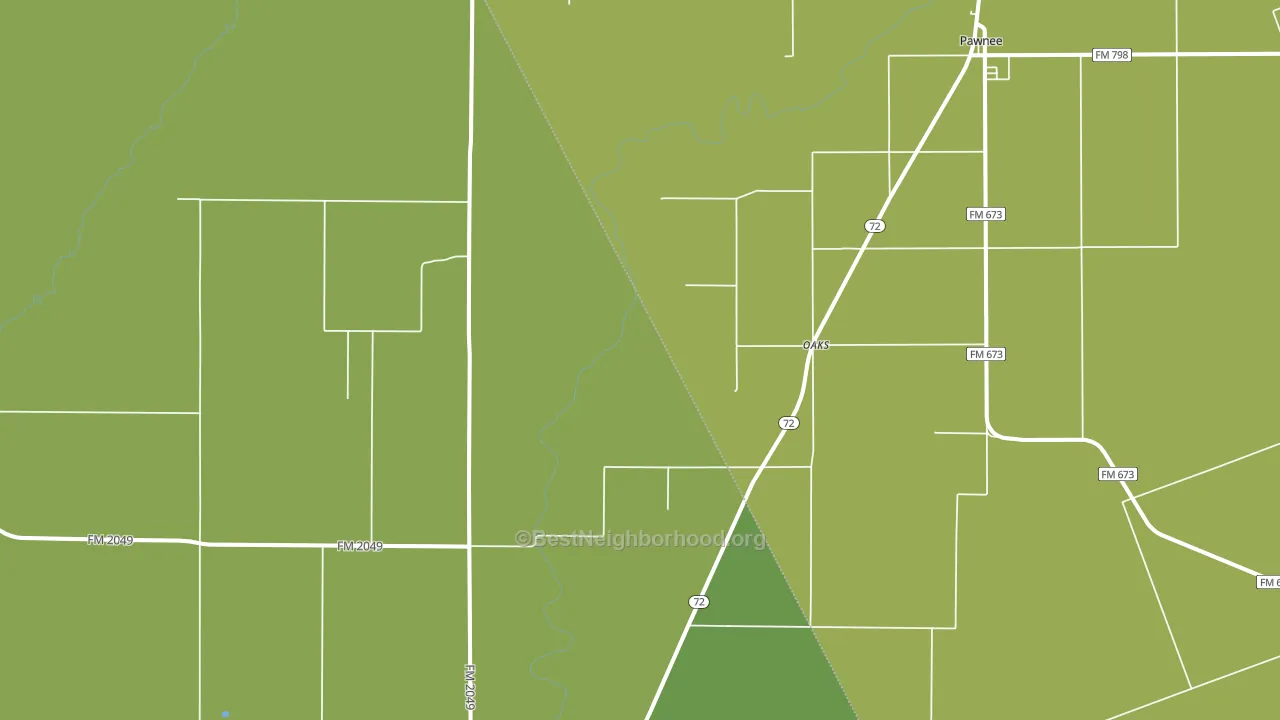Oaks, TX block-group voter-turnout map