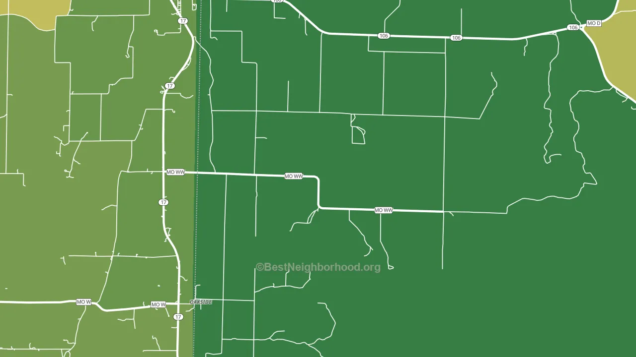 Oakside, MO block-group voter-turnout map