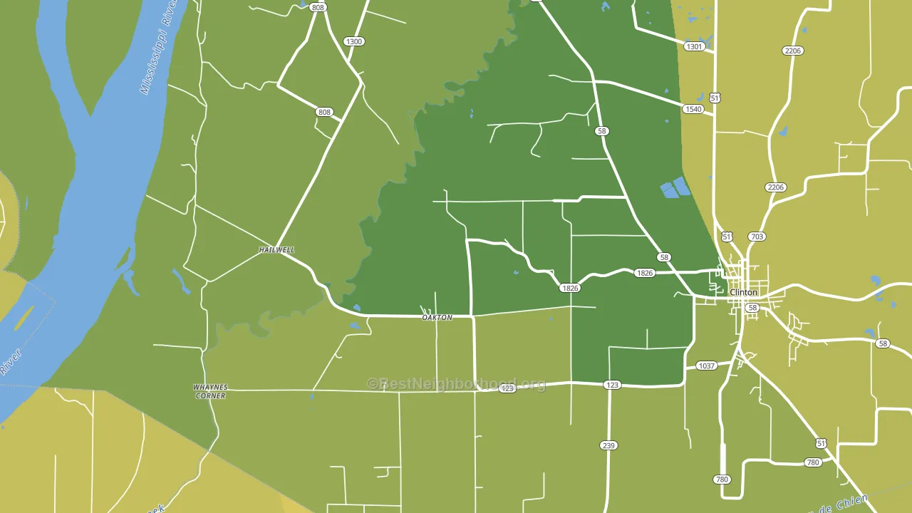 Oakton, KY block-group voter-turnout map