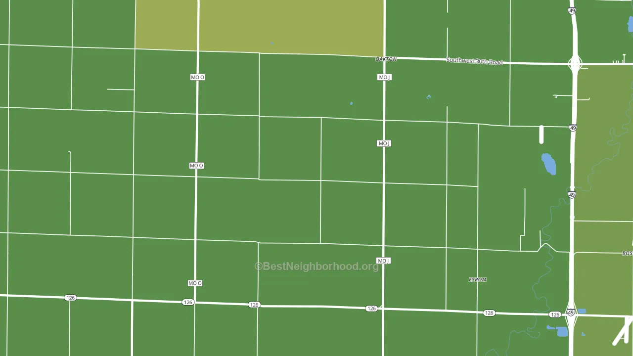Oakton, MO block-group voter-turnout map