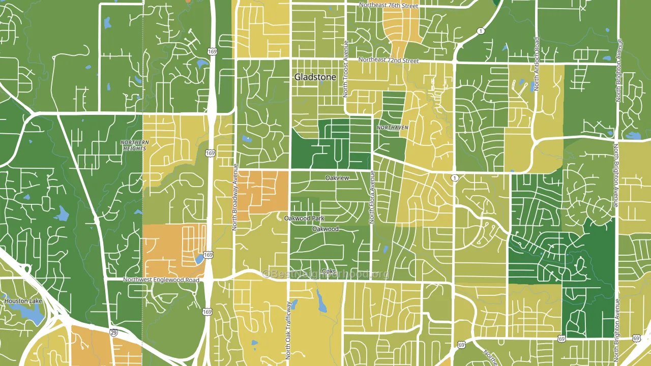 Oakview, MO block-group voter-turnout map