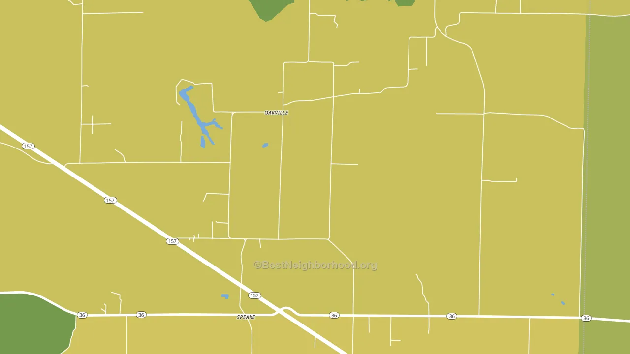 Oakville, AL block-group voter-turnout map