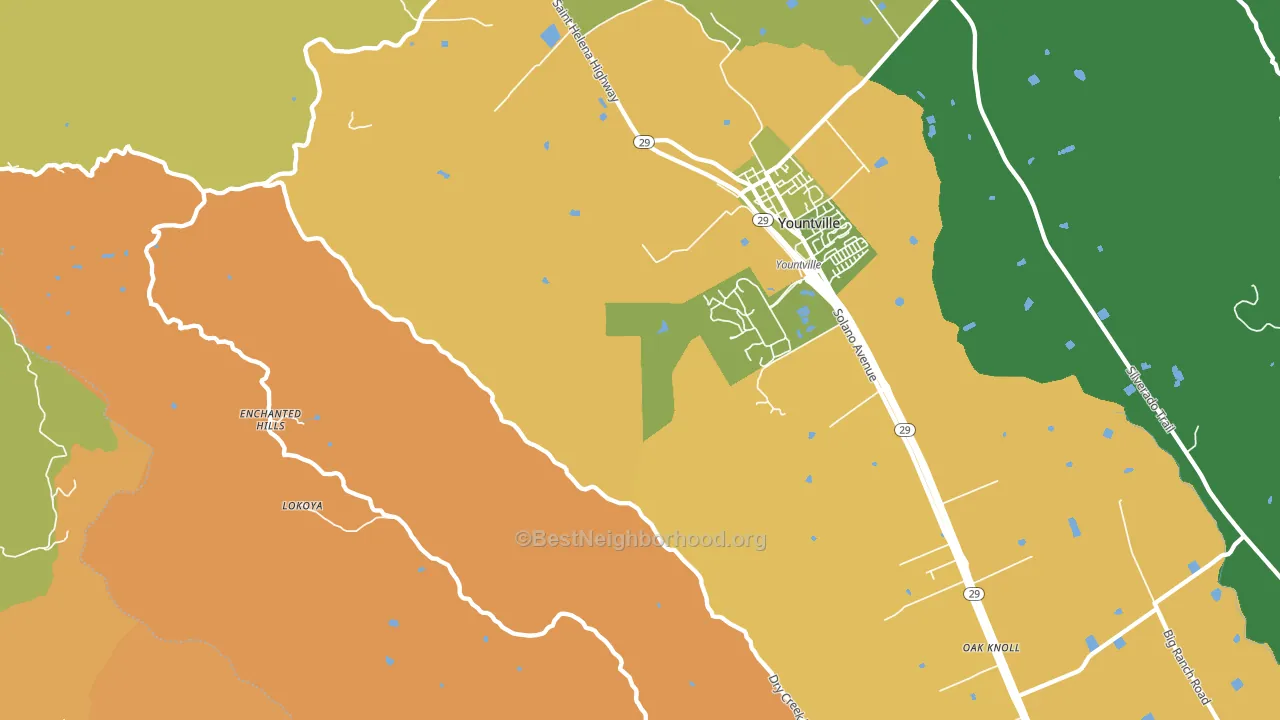Oakville, CA block-group voter-turnout map