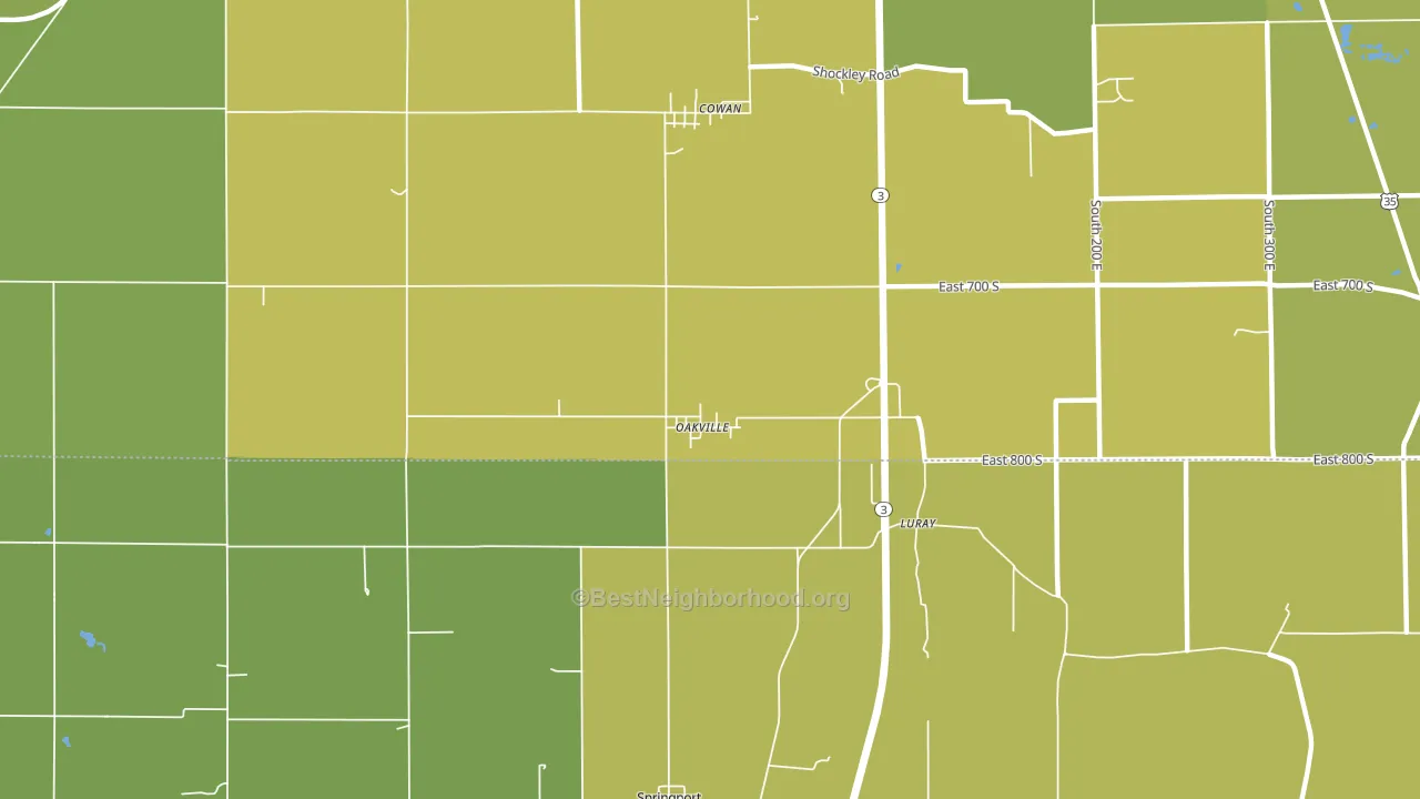 Oakville, IN block-group voter-turnout map