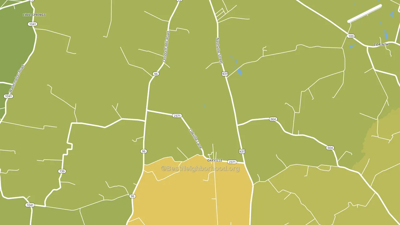 Oakville, KY block-group voter-turnout map