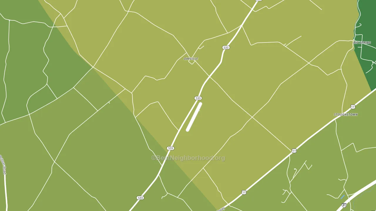Oakville, PA block-group voter-turnout map