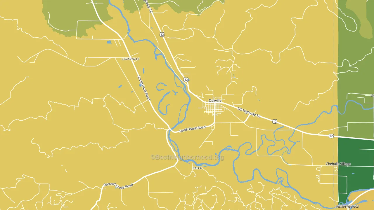Oakville, WA block-group voter-turnout map