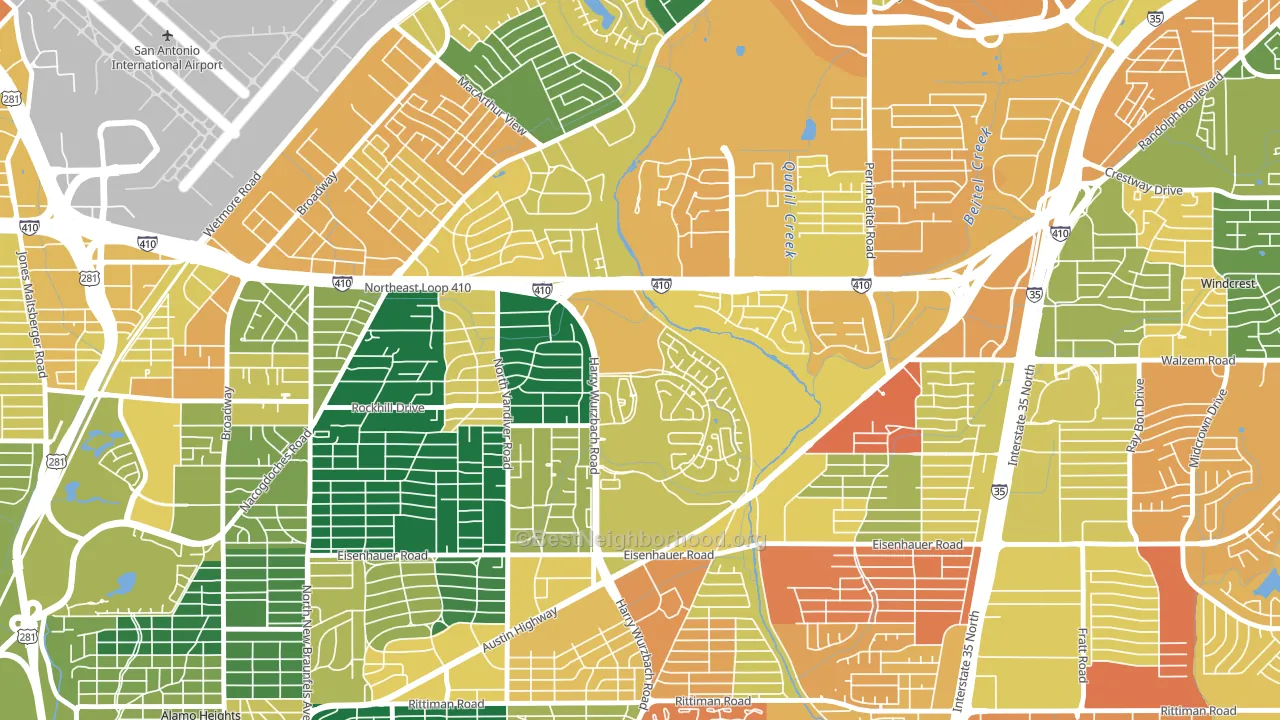 Oakwell Farms, San Antonio, TX block-group voter-turnout map
