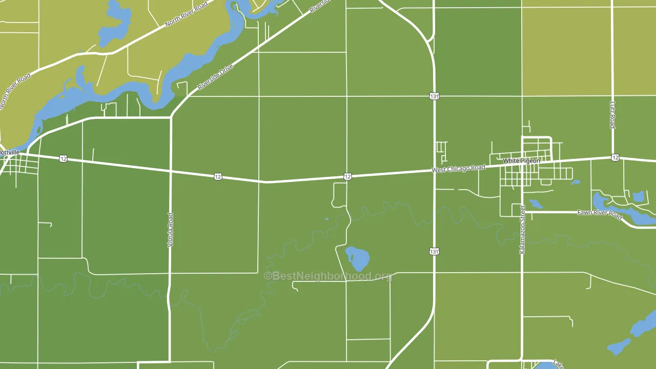 Oakwood, MI block-group voter-turnout map