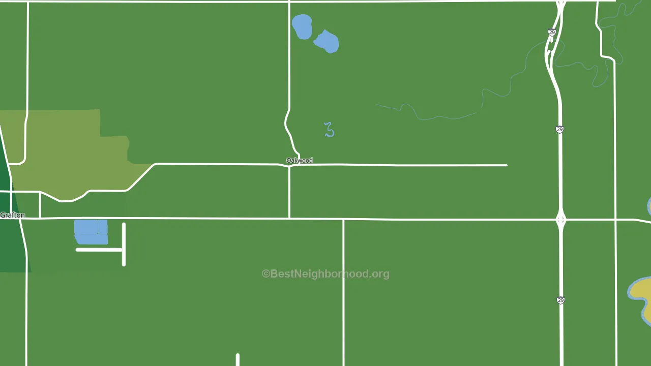 Oakwood, ND block-group voter-turnout map