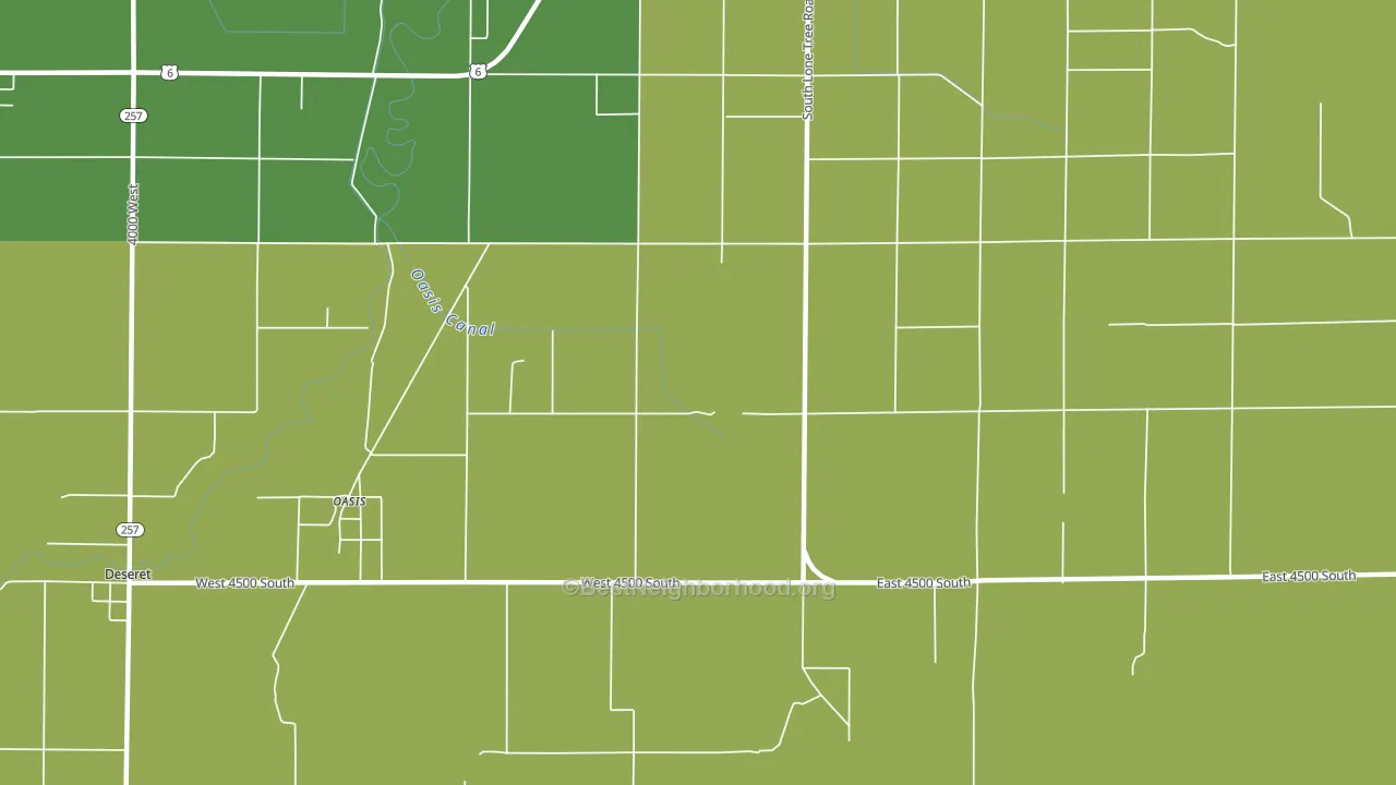 Oasis, UT block-group voter-turnout map