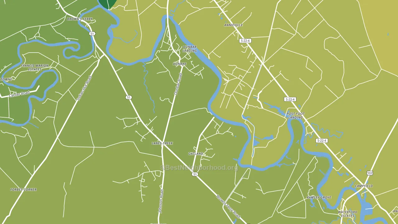 Oatland, SC block-group voter-turnout map