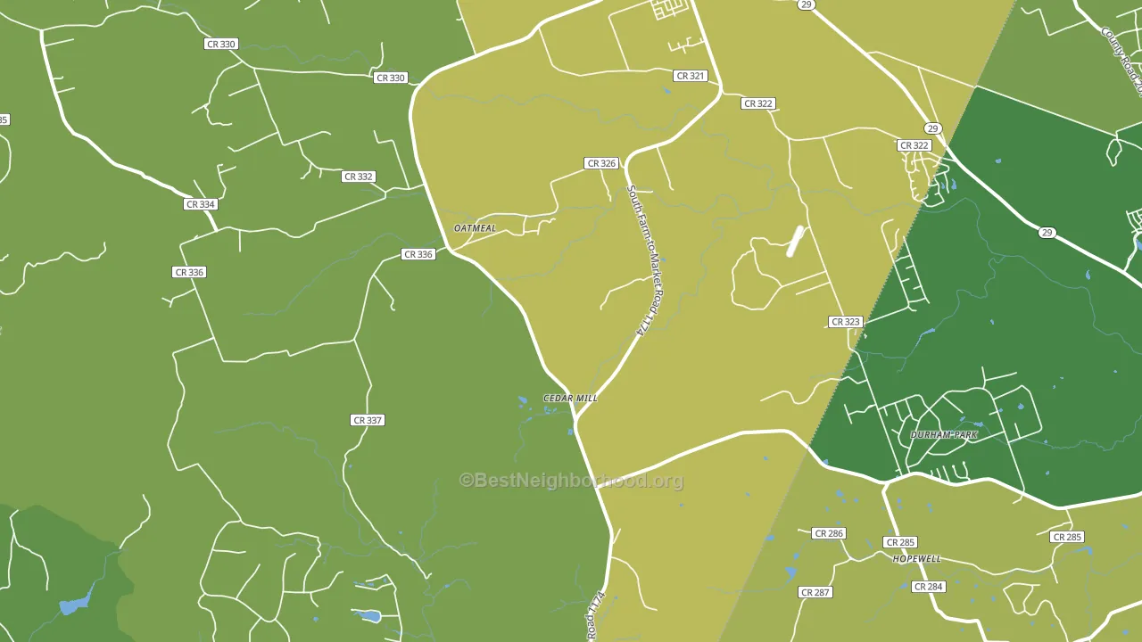 Oatmeal, TX block-group voter-turnout map