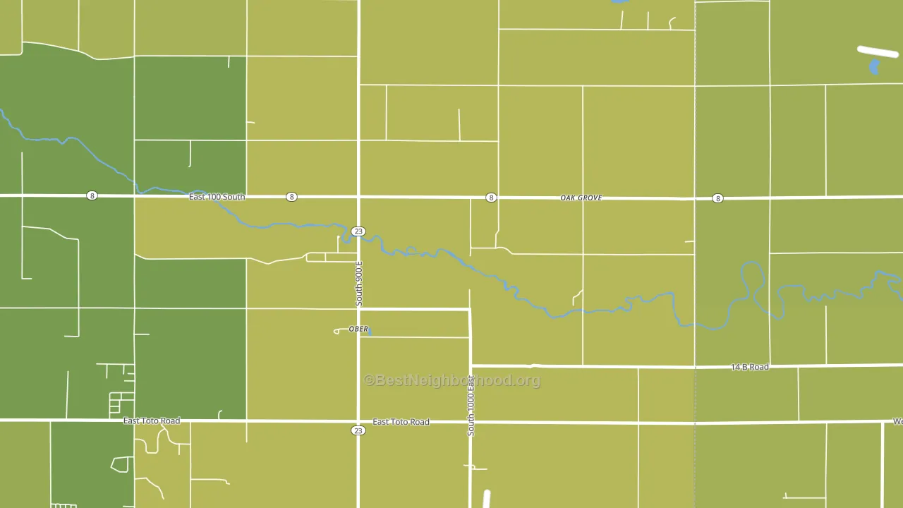 Ober, IN block-group voter-turnout map