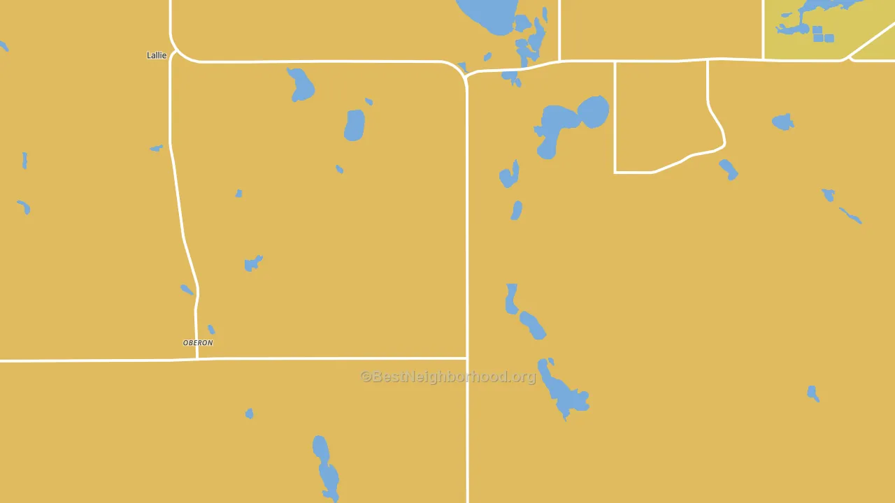 Oberon, ND block-group voter-turnout map