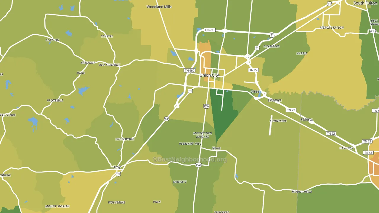 Obion County, TN block-group voter-turnout map