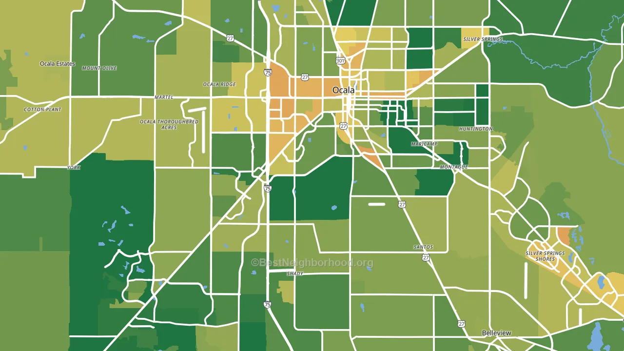 Ocala, FL block-group voter-turnout map