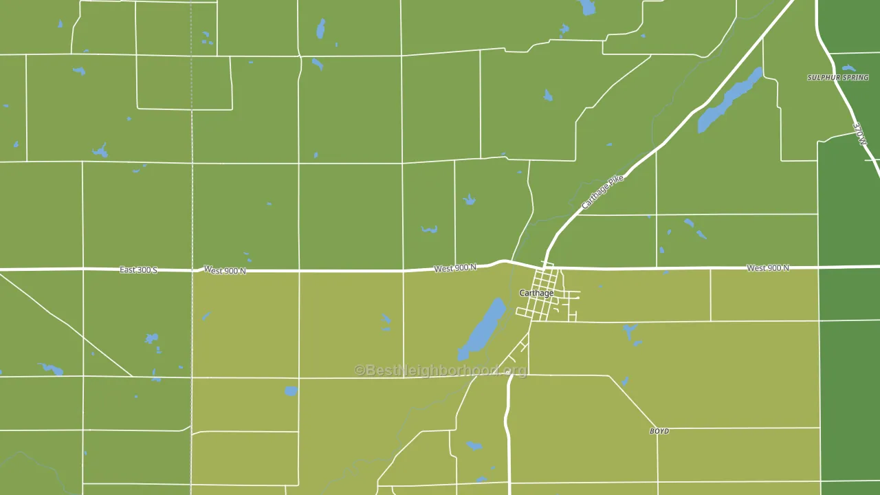 Occident, IN block-group voter-turnout map