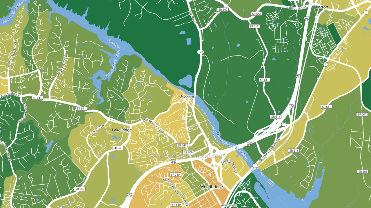 Occoquan, VA block-group voter-turnout map