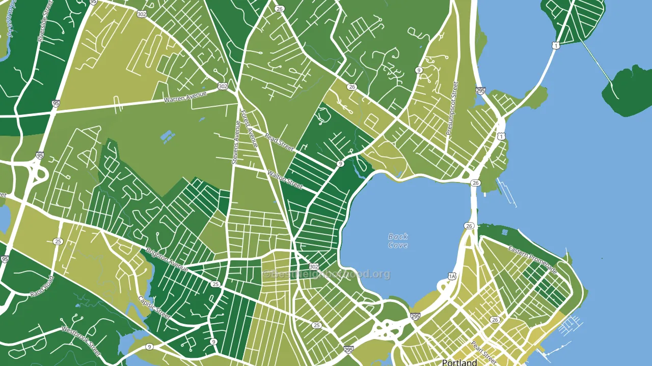 Ocean Avenue, Portland, ME block-group voter-turnout map