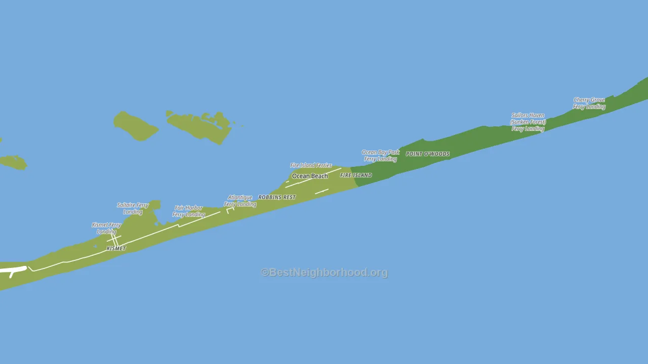 Ocean Beach, NY block-group voter-turnout map