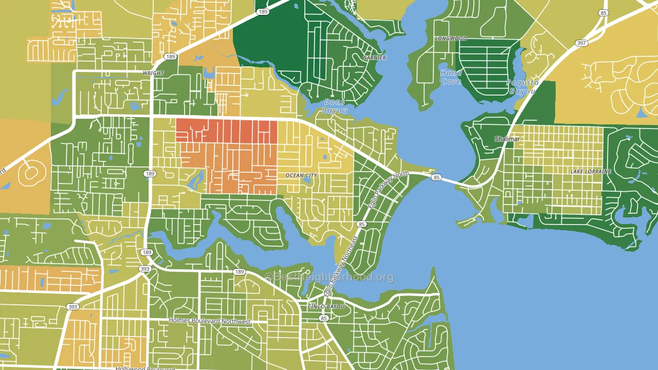 Ocean City, FL block-group voter-turnout map