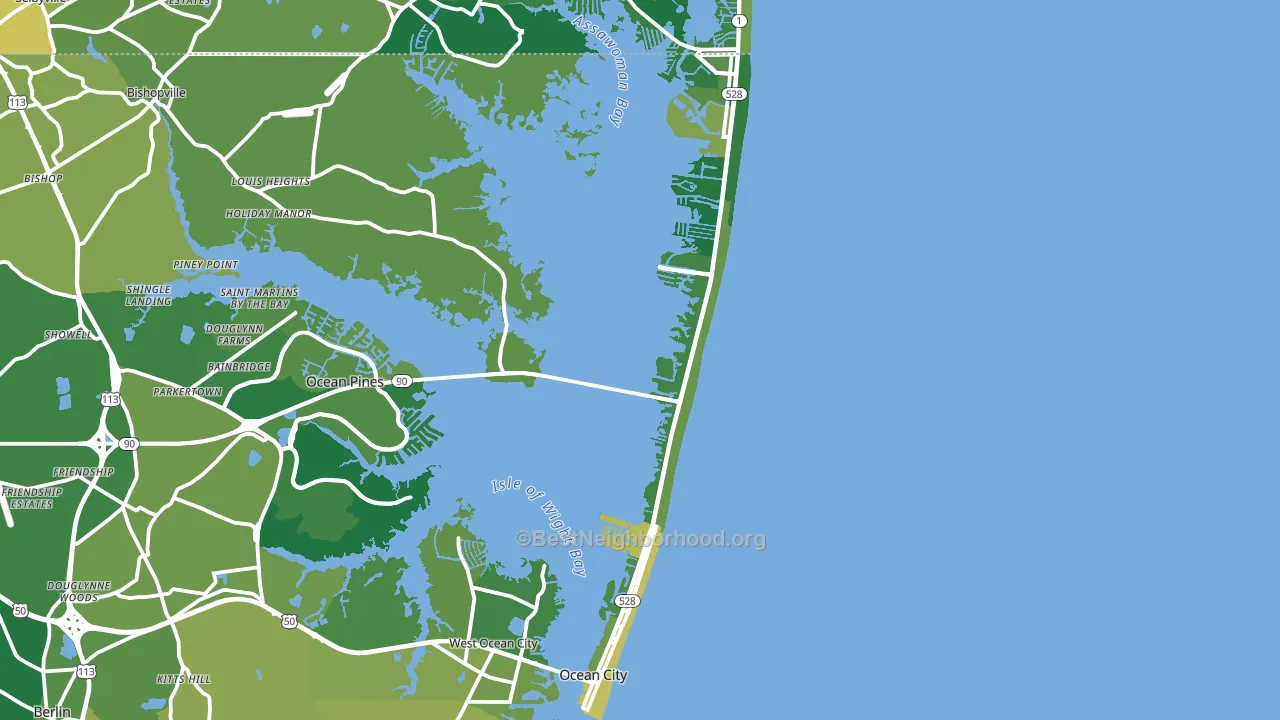 Ocean City, MD block-group voter-turnout map