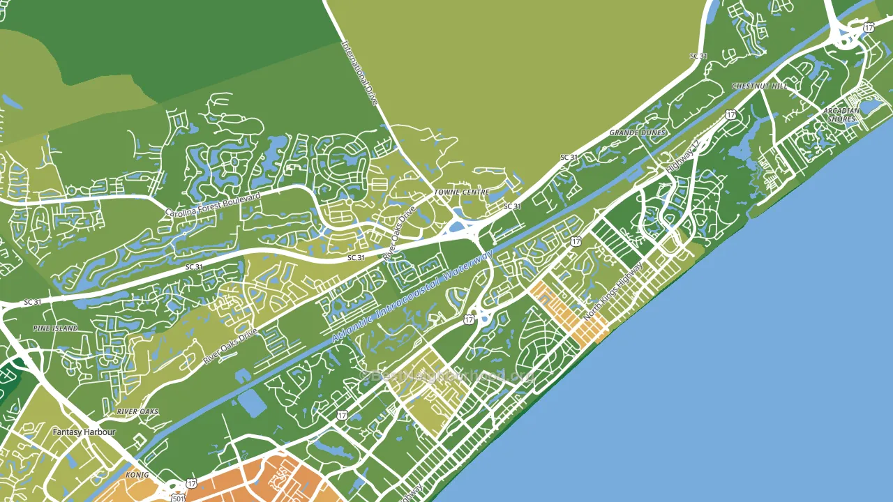 Ocean Forest, SC block-group voter-turnout map