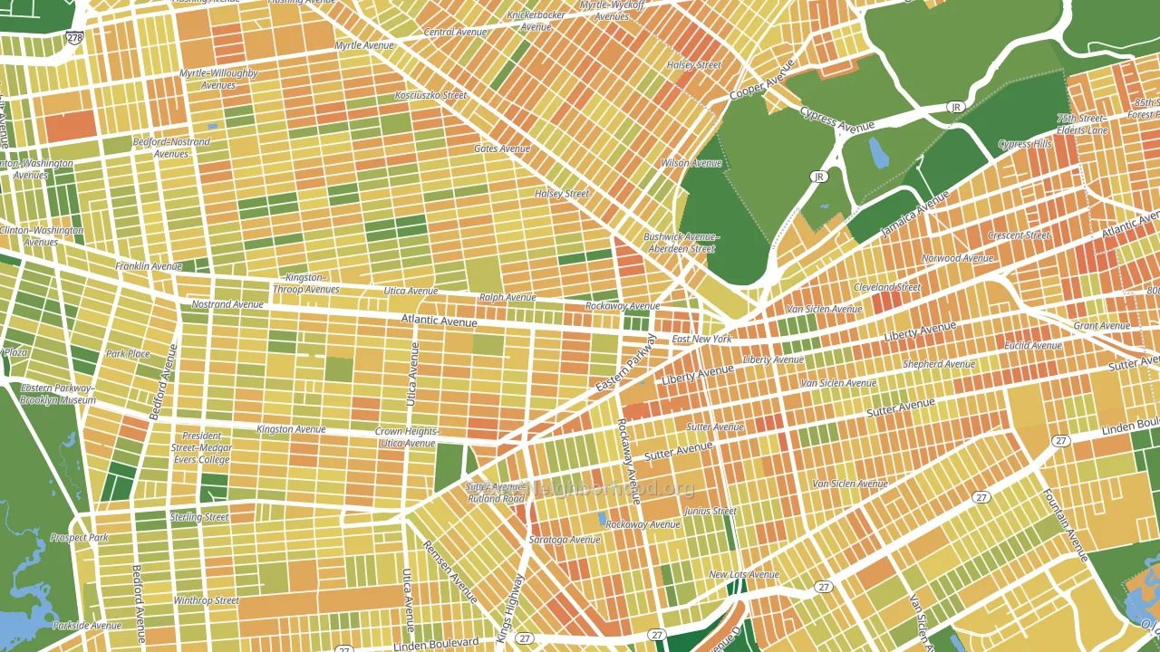 Ocean Hill, Brooklyn, NY block-group voter-turnout map